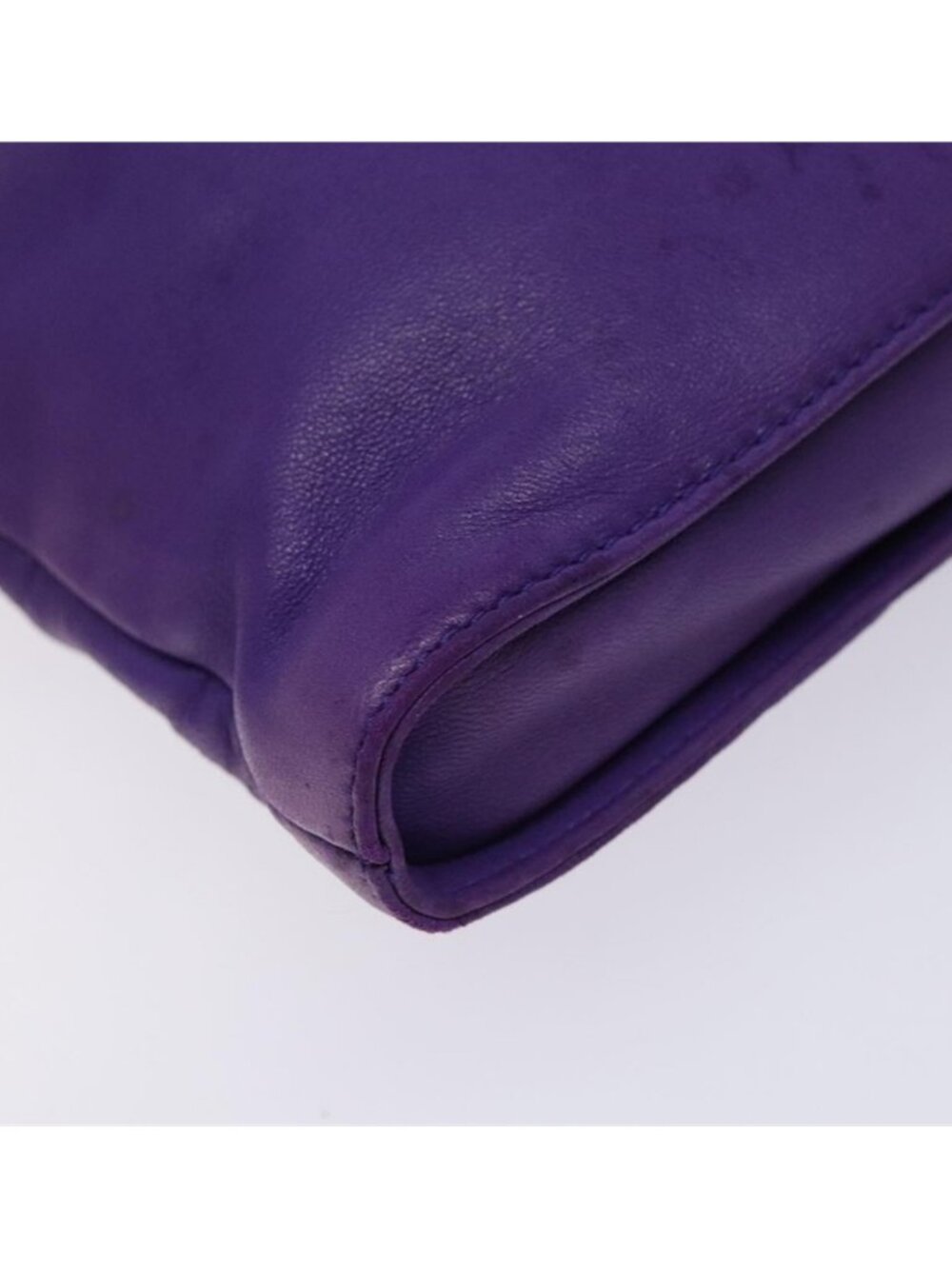 Authentic LOEWE Anagram Shoulder Bag Leather Purple Gold - Picture 13 of 16